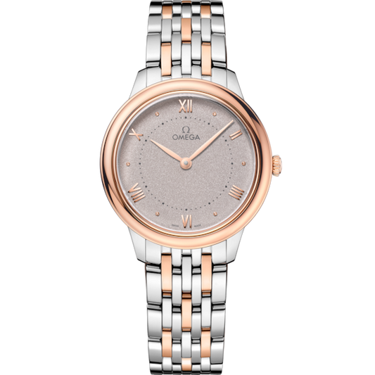 Omega De Ville Prestige 30 mm Steel Sedna™ Gold Silver Dial Bracelet 434.20.30.60.02.001