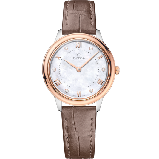 Omega De Ville Prestige 30 mm Steel Sedna™ Gold White Dial Strap 434.23.30.60.55.001