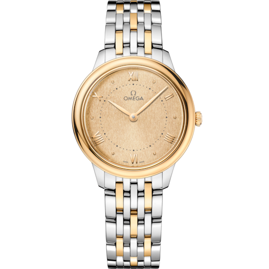 Omega De Ville Prestige 30 mm Steel Yellow Gold Yellow Dial Bracelet 434.20.30.60.08.001