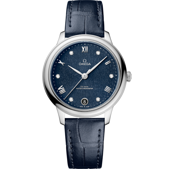 Omega De Ville Prestige 34 mm Steel Blue Dial Strap 434.13.34.20.53.002