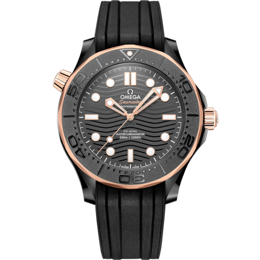 Omega Seamaster Diver 300M 43.5 mm Black Ceramic Black Dial Strap 210.62.44.20.01.001