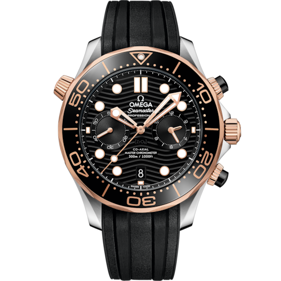 Omega Seamaster Diver 300M 44 mm Steel Sedna Gold Black Dial Strap 210.22.44.51.01.001