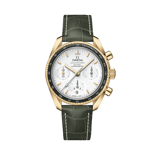 Omega Speedmaster 38 38 mm Yellow Gold Silver Dial Strap 324.63.38.50.02.004