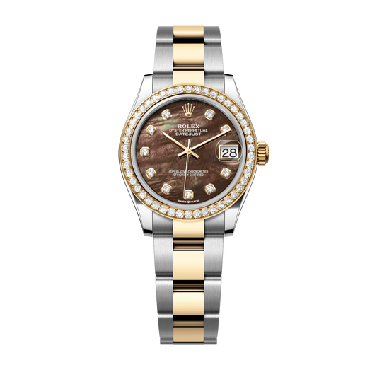 Rolex Datejust 31 mm Black Mother-of-Pearl Diamond Oystersteel Yellow Gold Oyster 278383rbr-0023
