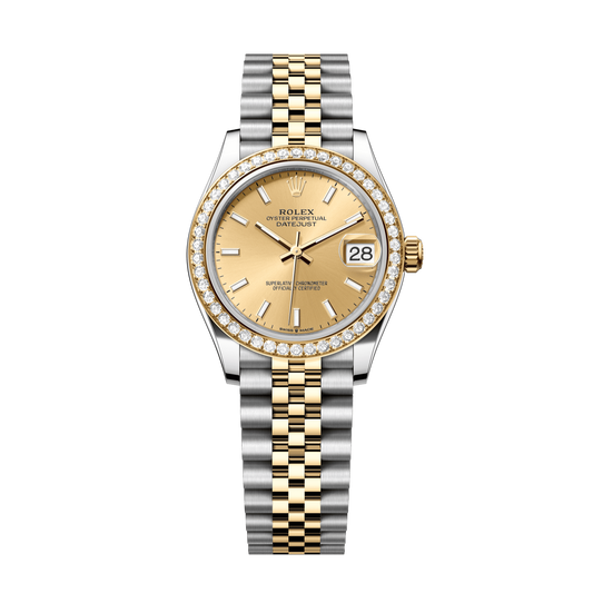 Rolex Datejust 31 mm Champagne Diamond Oystersteel Yellow Gold Jubilee 278383rbr-0014