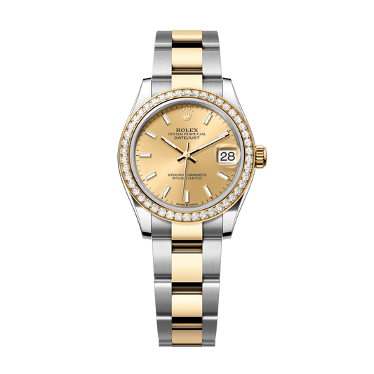 Rolex Datejust 31 mm Champagne Diamond Oystersteel Yellow Gold Oyster 278383RBR-0013