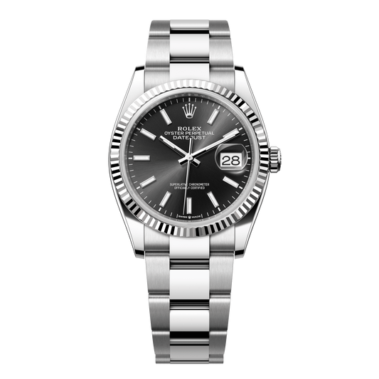 Rolex Datejust 36 mm Bright Black Oystersteel White Gold Oyster 126234-0016