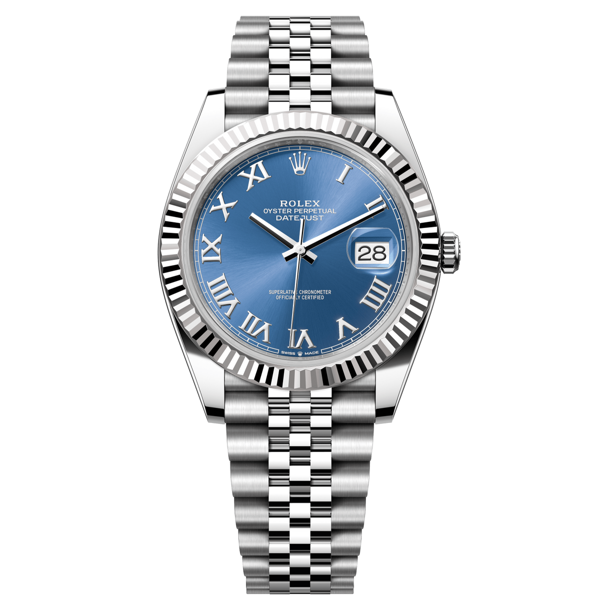 Rolex Datejust 41 mm Azzurro-Blue Oystersteel White Gold Jubilee 126334-0026
