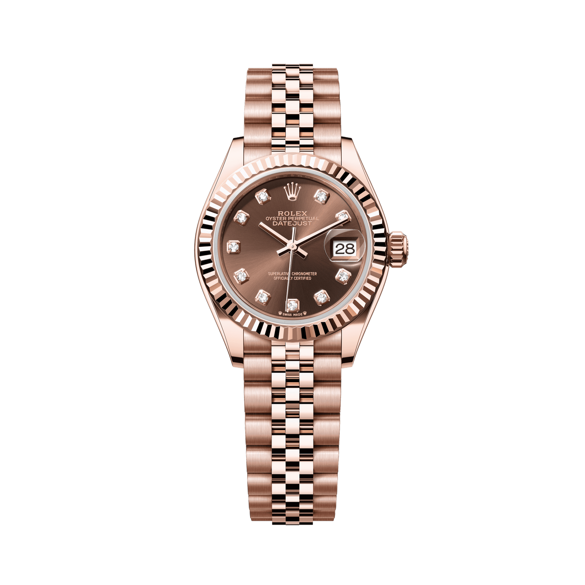 Rolex Oyster 28 mm Chocolate Diamonds 18k Everose Jubilee 279175-0010