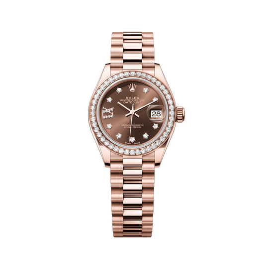 Rolex Oyster 28 mm Chocolate Diamonds 18k Everose President 279135rbr-0001