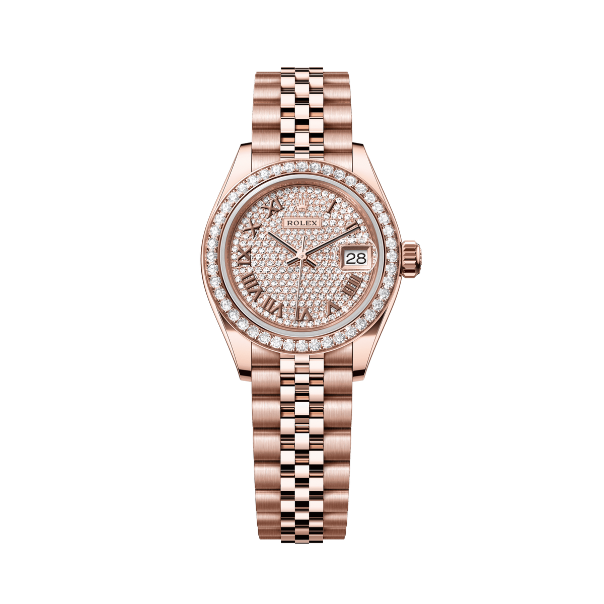 Rolex Oyster 28 mm Diamond-Paved 18k Everose Gold Jubilee 279135rbr-0022