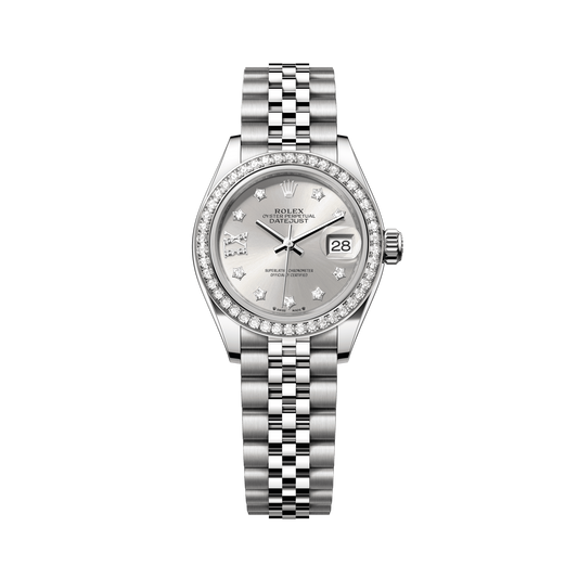 Rolex Oyster 28 mm Silver Diamond Oystersteel Jubilee 279384rbr-0021