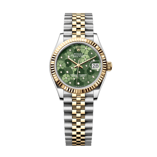 Rolex Datejust 31 mm Olive Green Floral Diamond Oystersteel Yellow Gold Jubilee 278273-0032