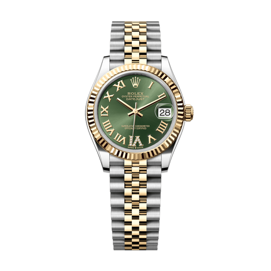 Rolex Oyster 31 mm Olive Green Diamond Yellow Rolesor Jubilee 278273-0016