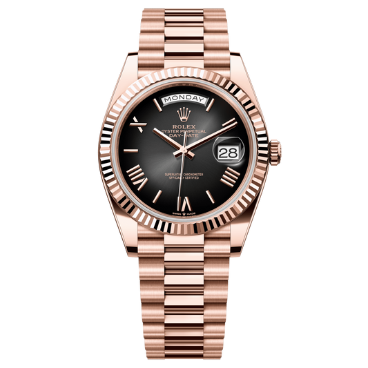 Rolex Oyster 40 mm Slate Ombré 18k Everose Gold 228235-0055