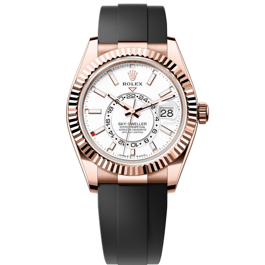 Rolex Oyster 42 mm Intense White Dial 18k Everose Gold Oysterflex 336235-0003