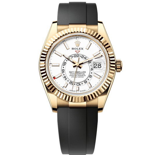 Rolex Oyster 42 mm Intense White 18k Yellow Gold Oysterflex 336238-0003