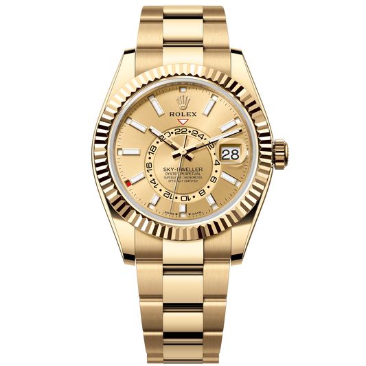 Rolex Sky-Dweller 42 mm Champagne 18k Yellow Gold Oyster 336938-0001