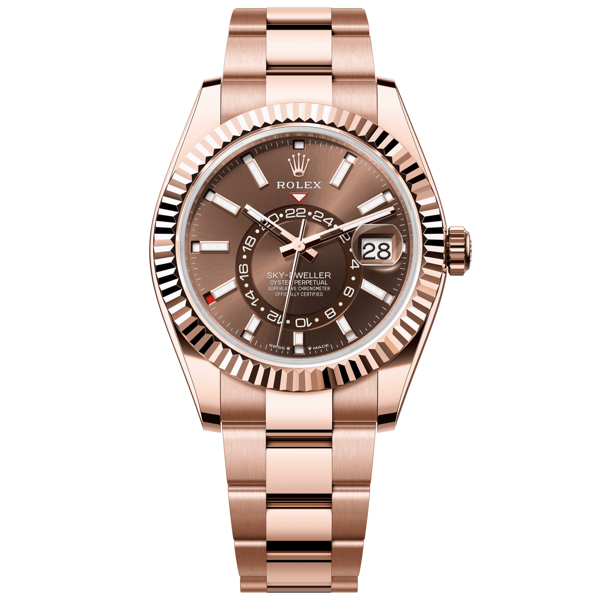 Rolex Sky-Dweller 42 mm Chocolate Dial 18 kt Everose Gold Oyster 336935-0002