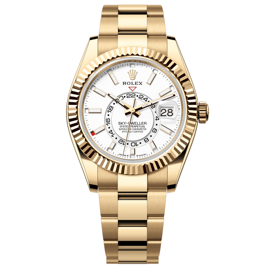 Rolex Sky-Dweller 42 mm Intense White Dial 18k Yellow Gold Oyster 336938-0003