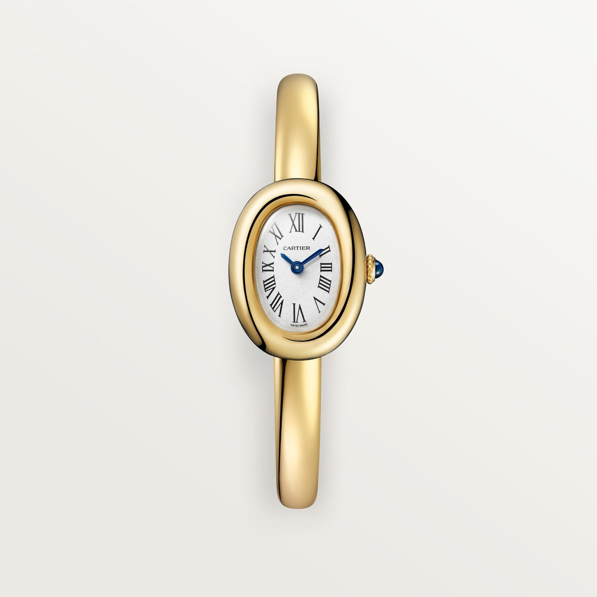 Cartier Baignoire Mini Yellow Gold Silver Dial Bracelet WGBA0044