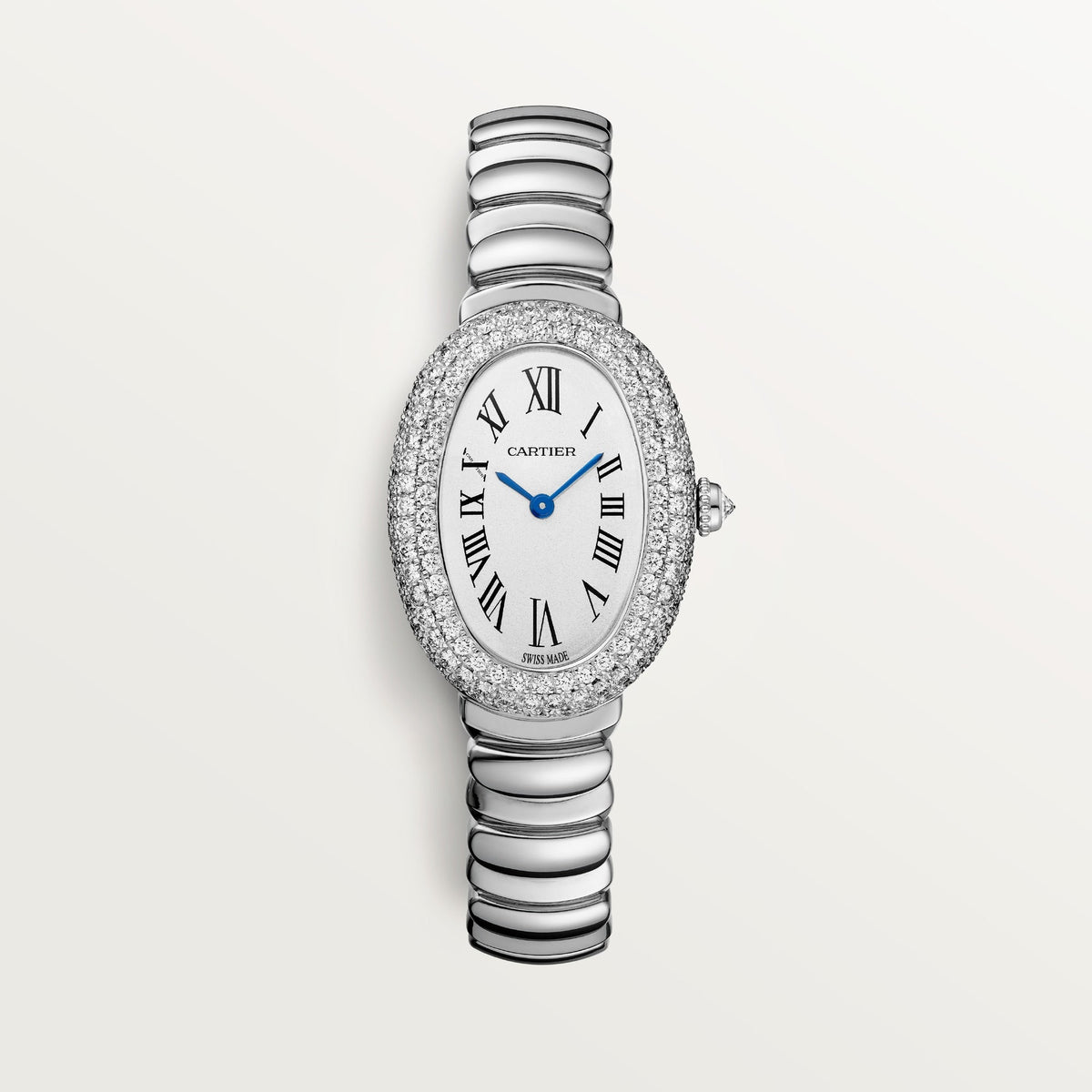 Cartier Baignoire Small White Gold Silver Dial Bracelet WJBA0020