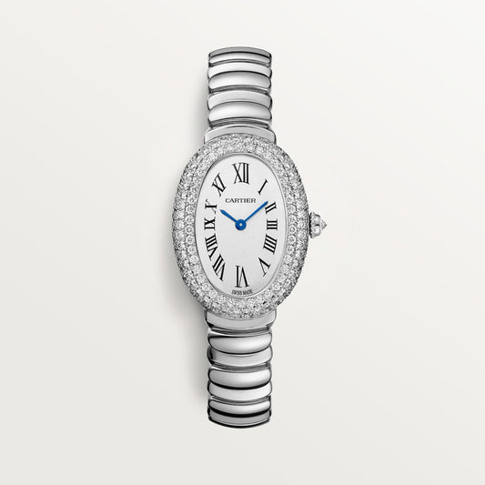 Cartier Baignoire Small White Gold Silver Dial Bracelet WJBA0020