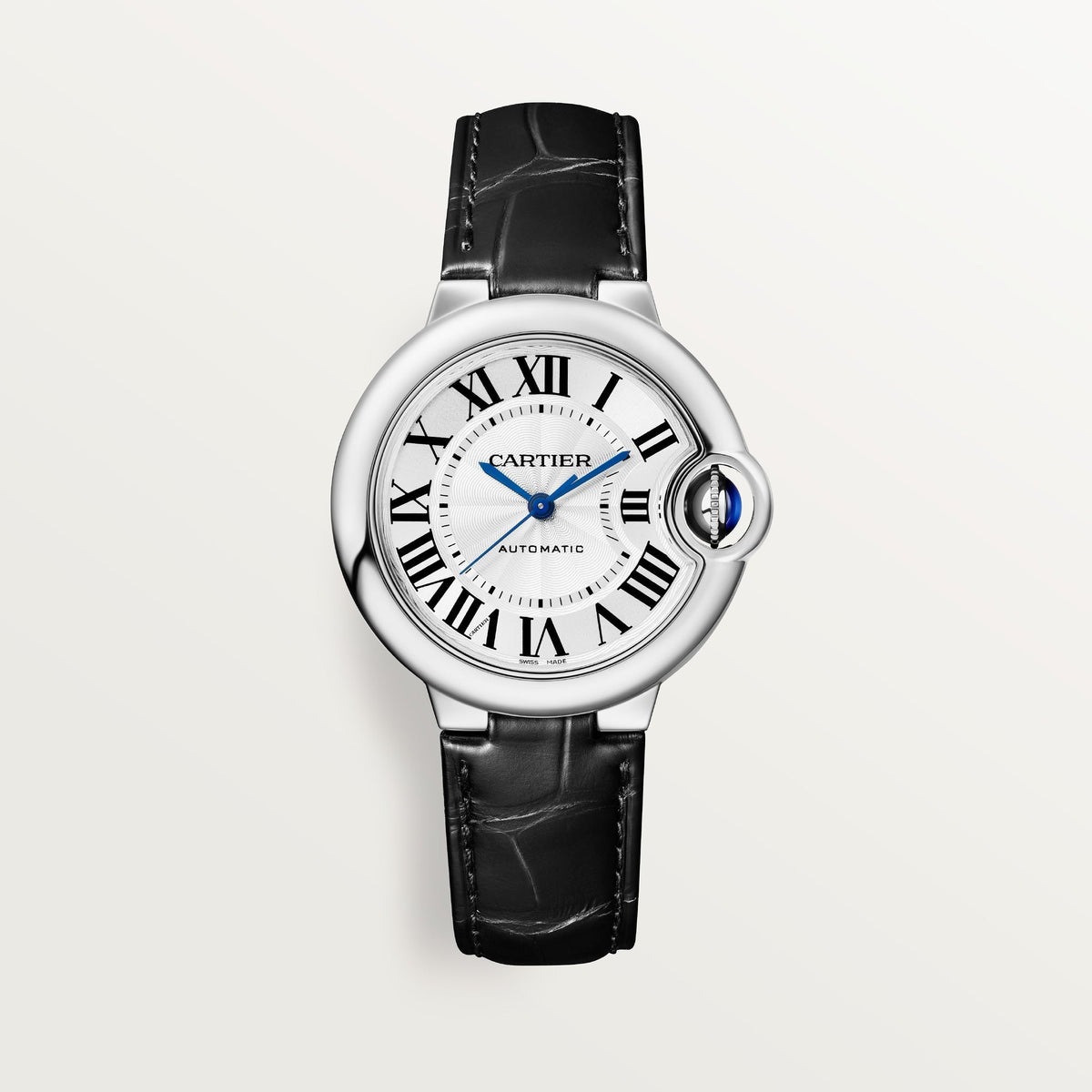 Cartier Ballon Bleu 33 mm Steel Silver Dial Strap WSBB0030