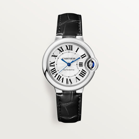 Cartier Ballon Bleu 33 mm Steel Silver Dial Strap WSBB0030