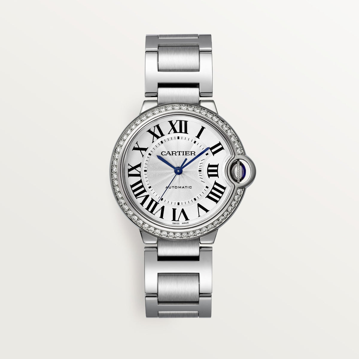 Cartier Ballon Bleu 36 mm Steel Silver Dial Bracelet W4BB0024