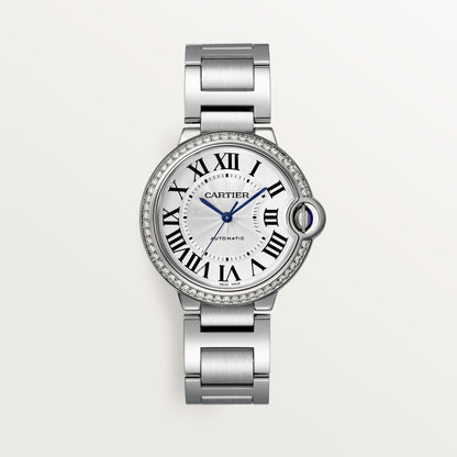 Cartier Ballon Bleu 36 mm Steel Silver Dial Bracelet W4BB0024