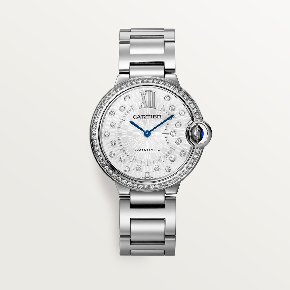 Cartier Ballon Bleu 36 mm Steel Silver Dial Bracelet W4BB0036