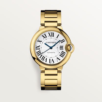 Cartier Ballon Bleu 36 mm Yellow Gold Silver Dial Bracelet WGBB0046