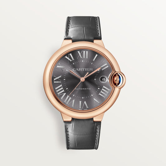 Cartier Ballon Bleu 40 mm Rose Gold Dark Gray Dial Strap WGBB0050