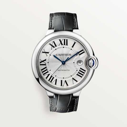 Cartier Ballon Bleu 42 mm Steel Silver Dial Strap WSBB0026