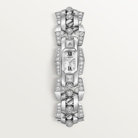 Cartier Clash Small White Gold Silver Sunray Dial Bracelet WJMB0002