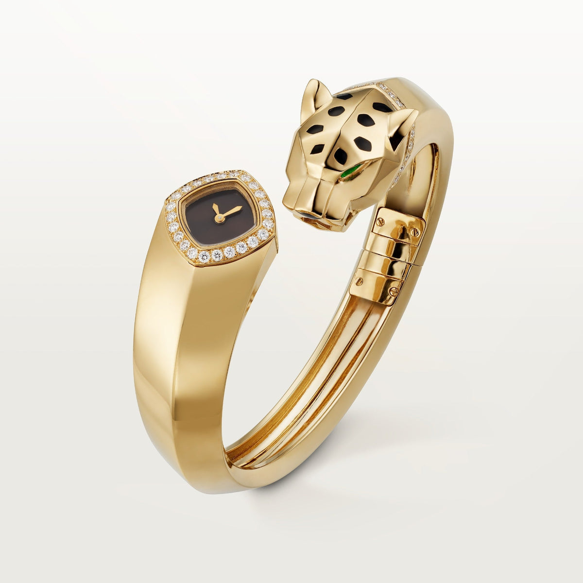 Cartier Panthère 18 mm Yellow Gold Black Lacquer Dial Bracelet HPI01217