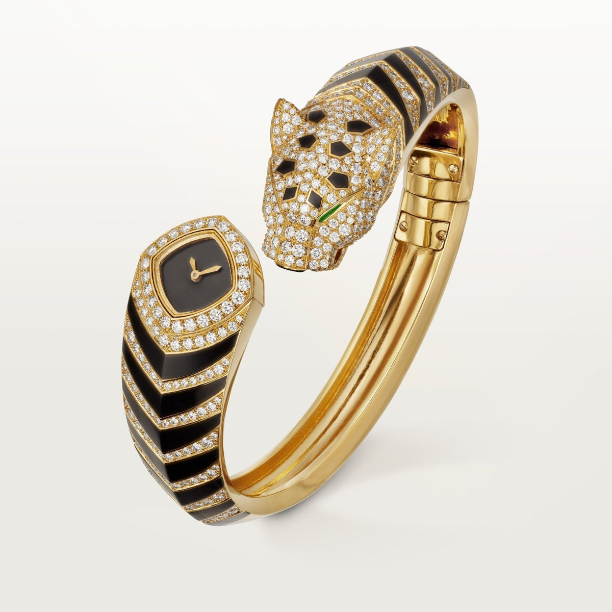 Cartier Panthère 18 mm Black Lacquer Yellow Gold Bracelet HPI01369