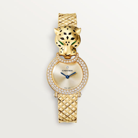 Cartier Panthère 23.6 mm Yellow Gold Golden Dial Bracelet HPI01526