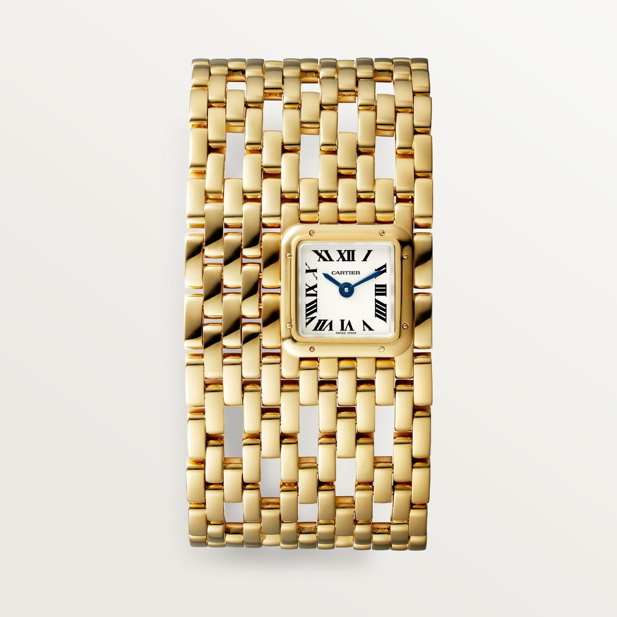 Cartier Panthère Cuff 22 mm Yellow Gold Silver Dial Bracelet WGPN0018