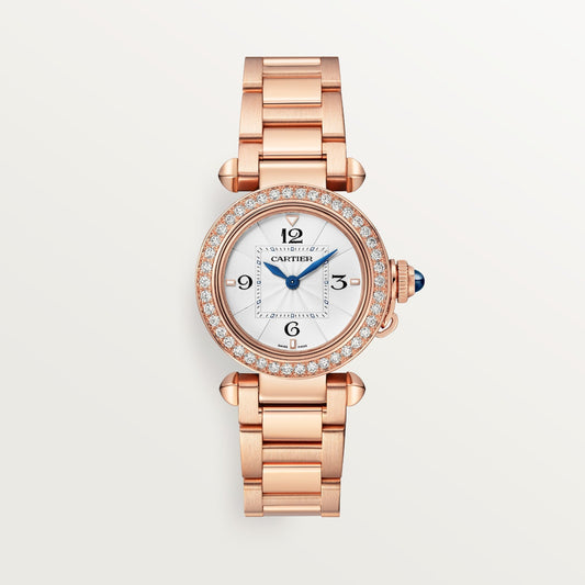 Cartier Pasha 30 mm Opaline Dial 18k Rose Gold Bracelet WJPA0018