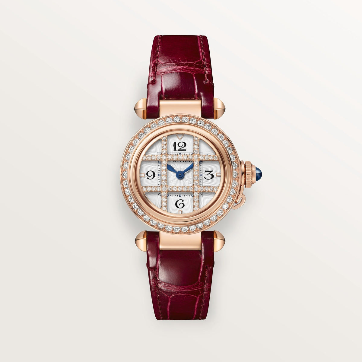 Cartier Pasha 30 mm Opaline Dial Rose Gold Red Leather WJPA0021
