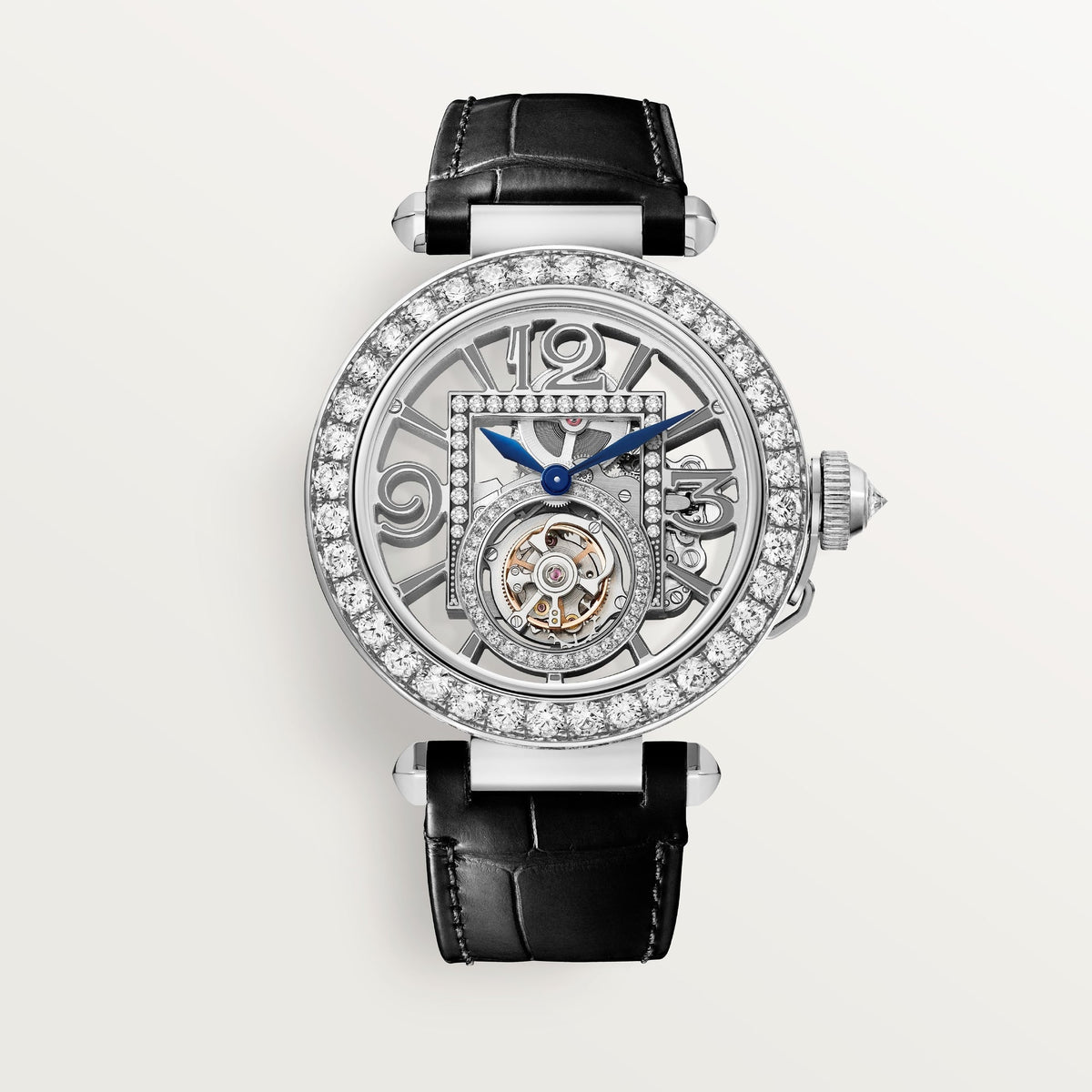 Cartier Pasha 41 mm White Gold Grey Dial Strap HPI01435