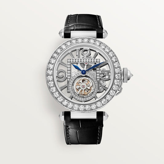 Cartier Pasha 41 mm White Gold Grey Dial Strap HPI01435