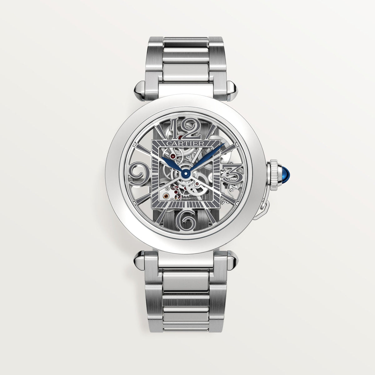 Cartier Pasha 41 mm Steel Dark Grey Dial Bracelet WHPA0007