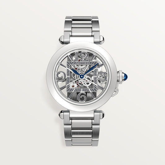 Cartier Pasha 41 mm Steel Dark Grey Dial Bracelet WHPA0007
