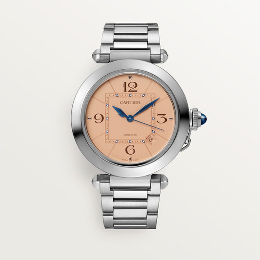 Cartier Pasha 41 mm Steel Salmon Dial Bracelet WSPA0040