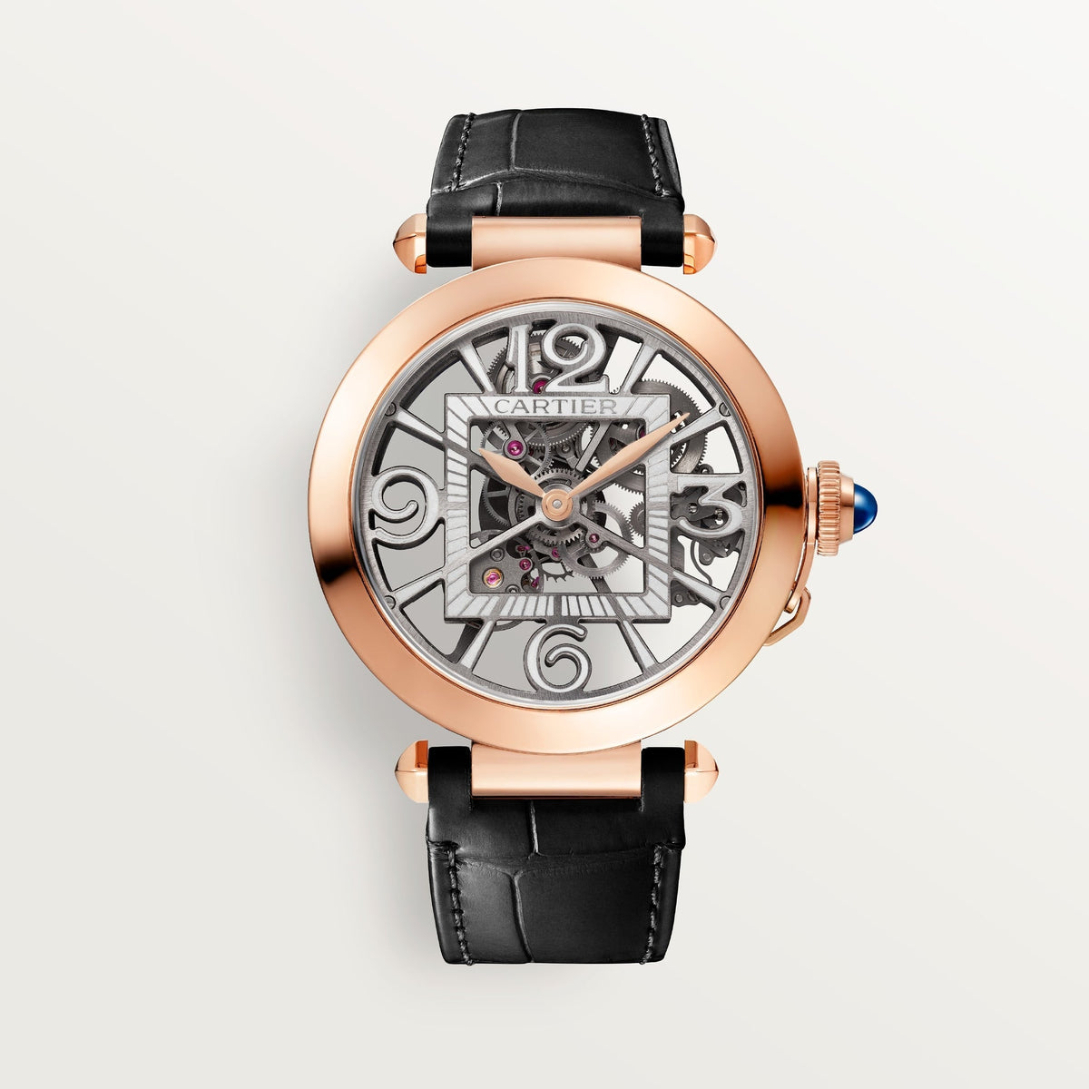 Cartier Pasha 41 mm Rose Gold Dark Grey Dial Strap WHPA0018