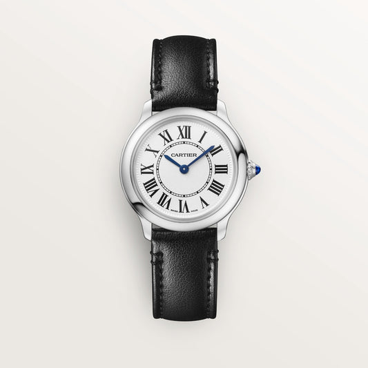 Cartier Ronde Must 29 mm Steel Silver Dial Strap WSRN0030