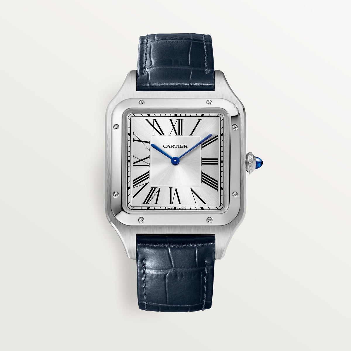 Cartier Santos Extra Large Steel Silver Dial Strap WSSA0032